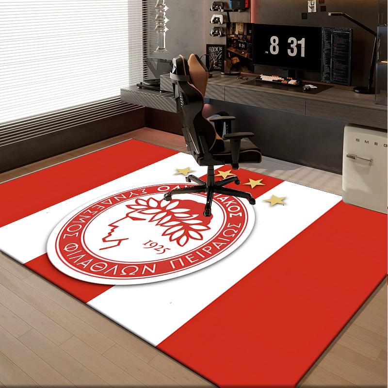 1PC rug Olympiacos Fc Team Crest Carpet, Chair Rug,Area Rug for Office Bedroom living rooms bedroom, Doormat decor Christmas fan gifts