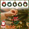5pcs Mini Christmas Wreath Ornaments Xmas Tree Decor Home Window Display Hanging Decorations Holiday Party Home Accessories