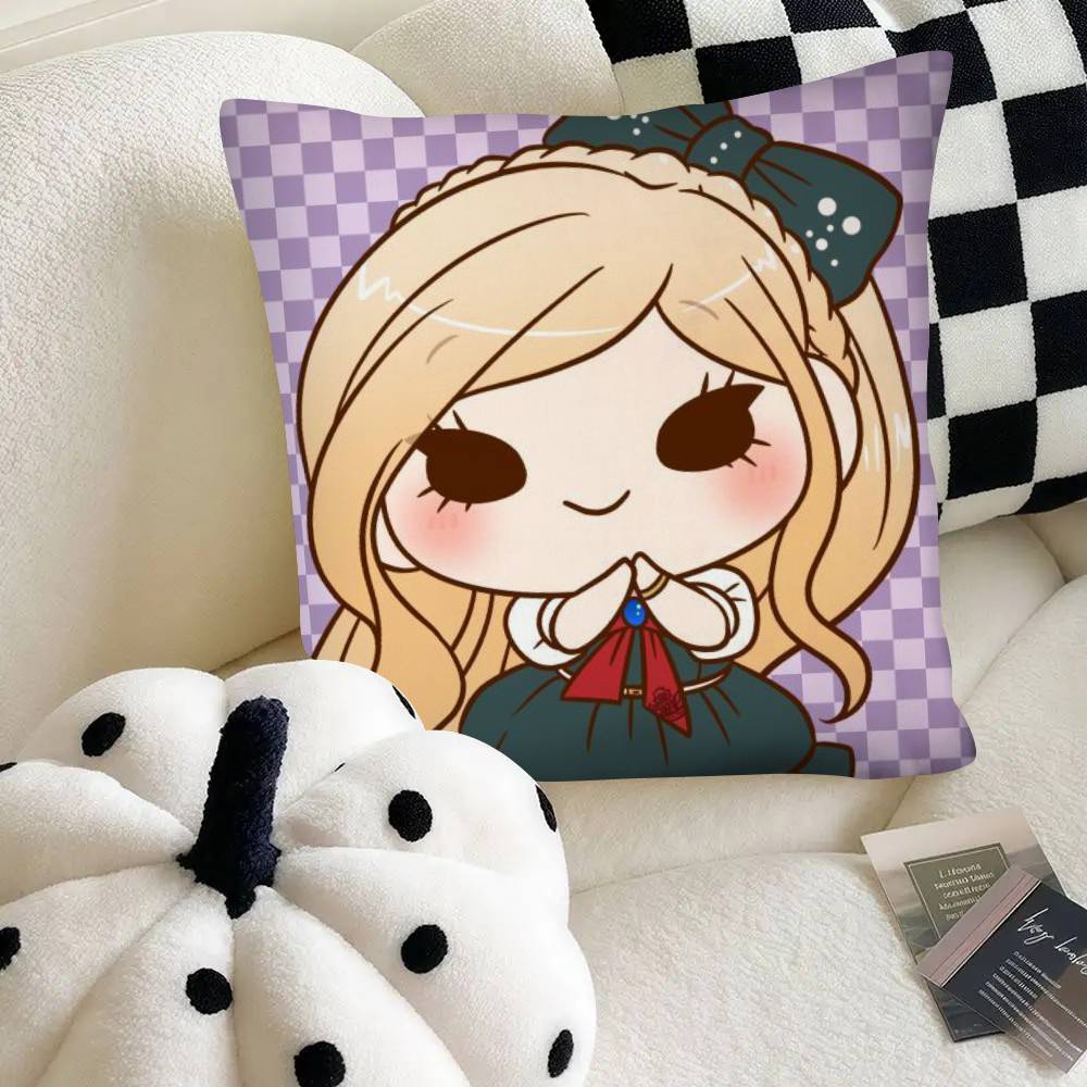 Kawaii Danganronpa Chibi Kuddfodral Mode Fyrkantigt Kuddfodral Sovrum Soffa Rum Ins Dekoration Fritid