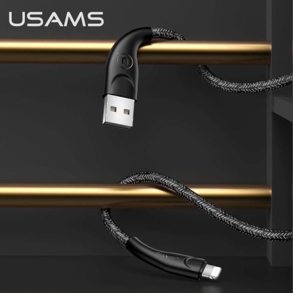 Usams Kabel Pleciony U41 Lightning 3M2A Czarny/Black Sj397Usb01 (Us-Sj397) Fast Charge