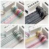 6Rolls/box Colorful Plaid Washi Tape DIY Handbook Wrapping Paper Stickers Gift Decoration Material