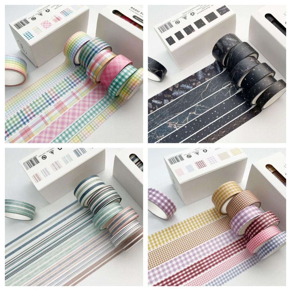 6Rolls/box Kawaii 6 Colors Gift Decoration Material Colorful Wrapping Paper Stickers
