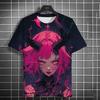 Cartoon Tattoo Girl Pattern Men's T-Shirt 3d Printed Oversized Sweatshirt For Men Bad Girl Harajuku Top Short Sleeve T Shirts