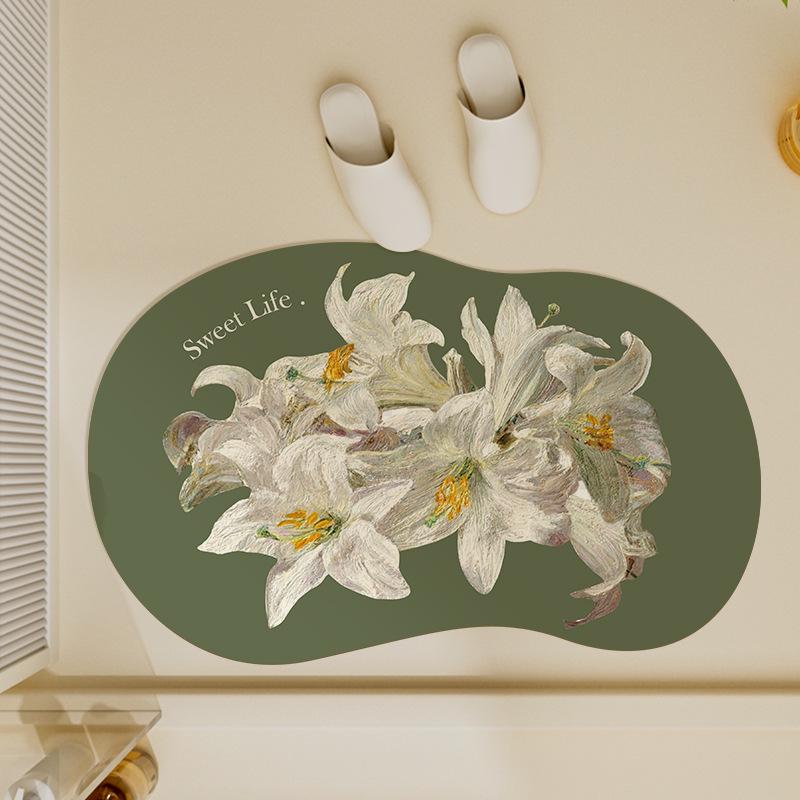 Quick-Dry Diatomaceous Earth Bathroom Mat - Water-Absorbing, Easy-Clean Foot Mat for Toilets