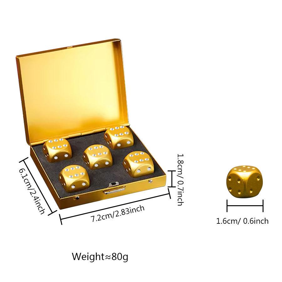 Aluminum Alloy Square Boxed Dice for Casual Entertainment and Dining