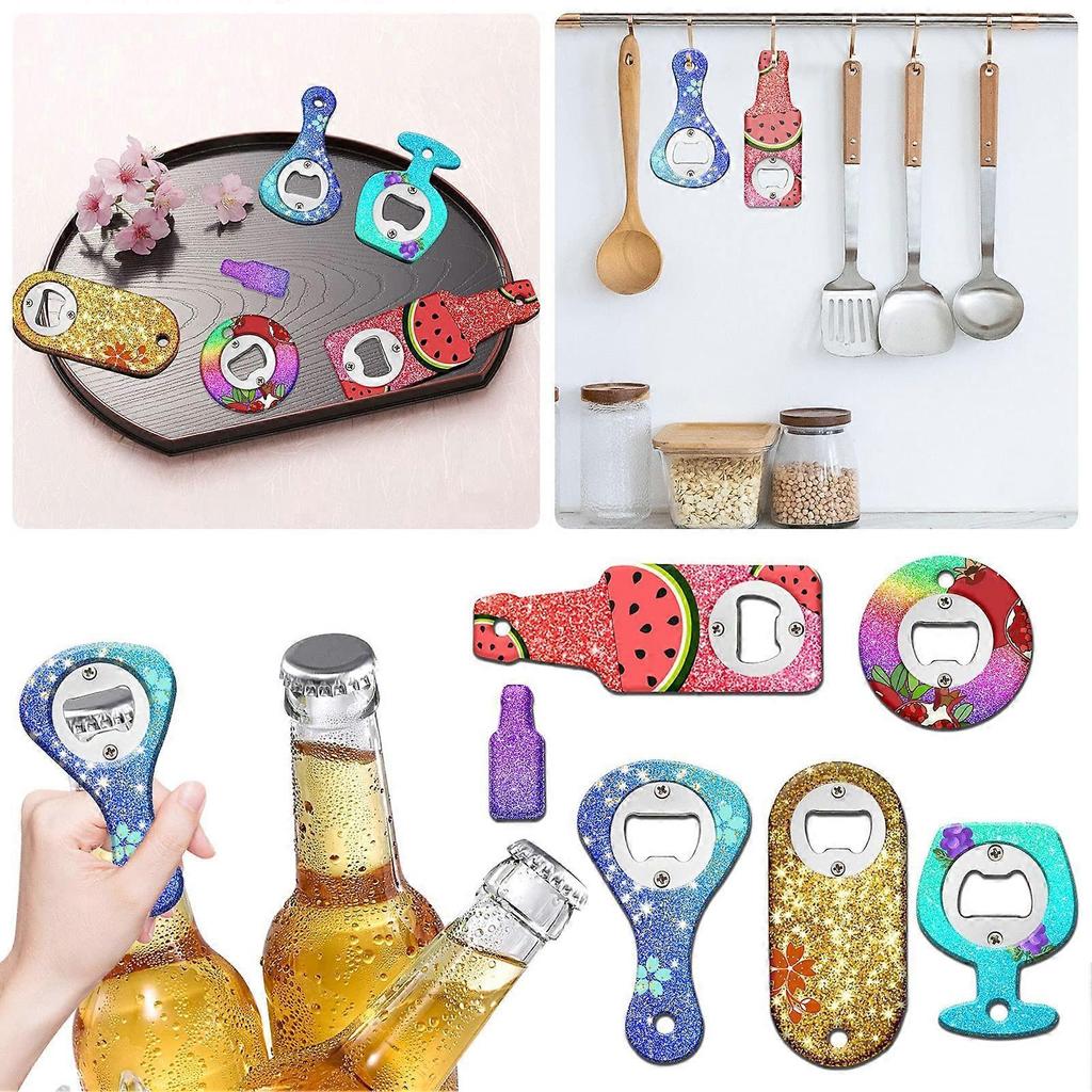 Resin Opener Accessory with 10 Pcs Steel Insert Part Bottle Mold Beer Silicone Casting DIY Epoxy Corkscrew Kit Set
