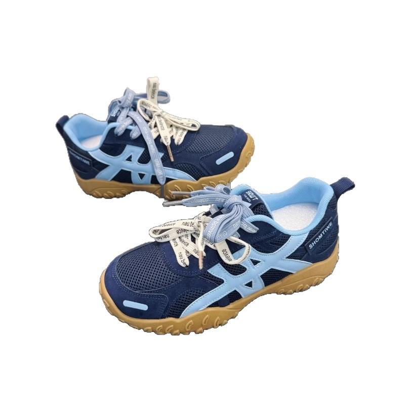 Han Lu~ Thick-soled inner height-increasing moral training shoes for women's 2025 autumn new versatile mesh sports and leisure shoes Forrest Gump shoe