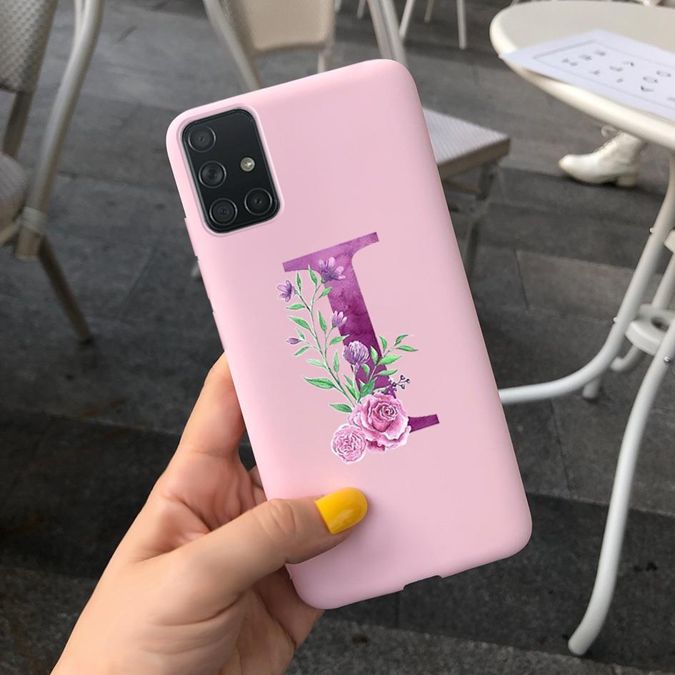 A51 Cute Letters Phone Case For Samsung Galaxy A51 Cover SM-A515F Slim Frosted Shield Matte Fundas For Samsung A51 A 51 5G Cases