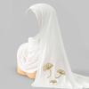 Muslim Ramadan Chiffon Hijab Scarf for Women Long Solid Ginkgo Leaves Female Head Wrap Shawls Scarves Lady Veiled Jersey Hijabs