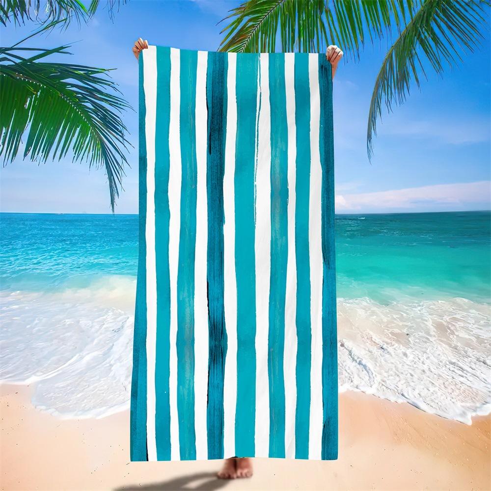 European And American Towel Cloth Printed Striped Beach Towel Adult Swimming Bath Towel Microfiber Beach Towel