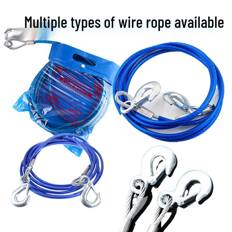 Heavy-Duty 5m Steel Tow Rope - 7 Ton Off-Road Essential for Car and Truck Traction