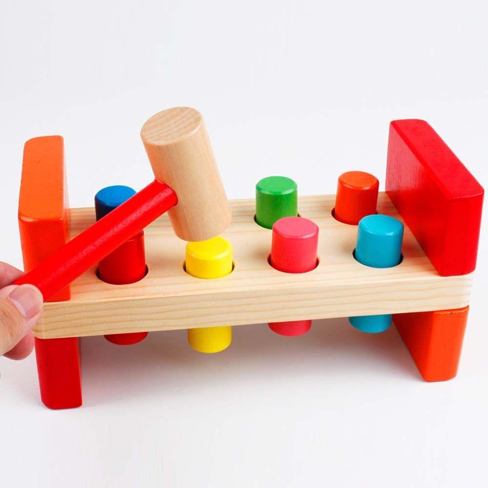 Fine Motor Training Wooden Hammer Toy Color Cognition Early Education Toy Montessori Toy  Preschool