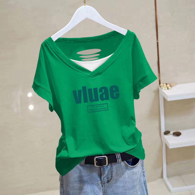 Women's 2024 Summer Pure Cotton Loose-Fit Short-Sleeve Korean T-Shirt