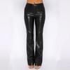 Pantaloni casual dritti in pelle PU da donna autunno e inverno europei e americani pantaloni lunghi in pelle da donna