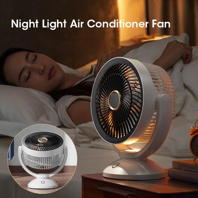 Veilleuse Ventilateur de Circulation d'Air Vents Forts Ventilateur de Bureau Portable 4000mAh Rechargeable Ventilateur sur Pied Ventilateur Mural