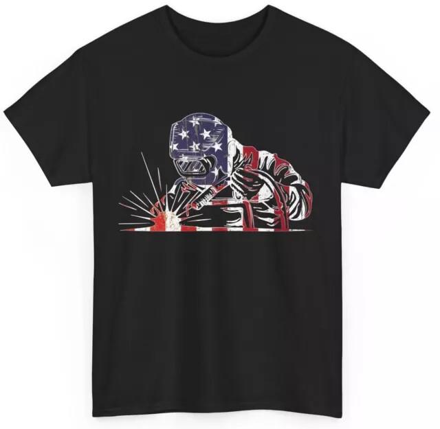 

American Flag Welder Shirt Welding Lovers Tshirt Welder Man Dad Shirt Unisex T-Shirt M