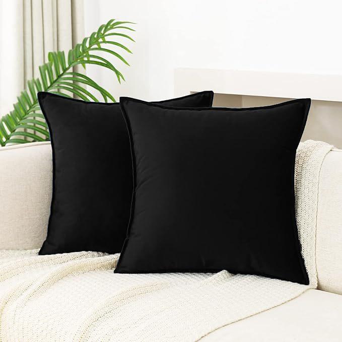 Throw Pillow Covers 16x16 Set Of 2 Velvet Decor Decorative Couch Cushion Pillowcases With Fringe Home Bed Decoration For Sofa Bedroom
