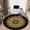 1 Stück Goldene Mandala Stuhlmatte für das Büro, Runde Rutschfeste Langlebige Große Büromatte, Geeignet für das Büro