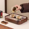 Walnut Finish Wood Kung Fu Tea Tray with Water Storage
