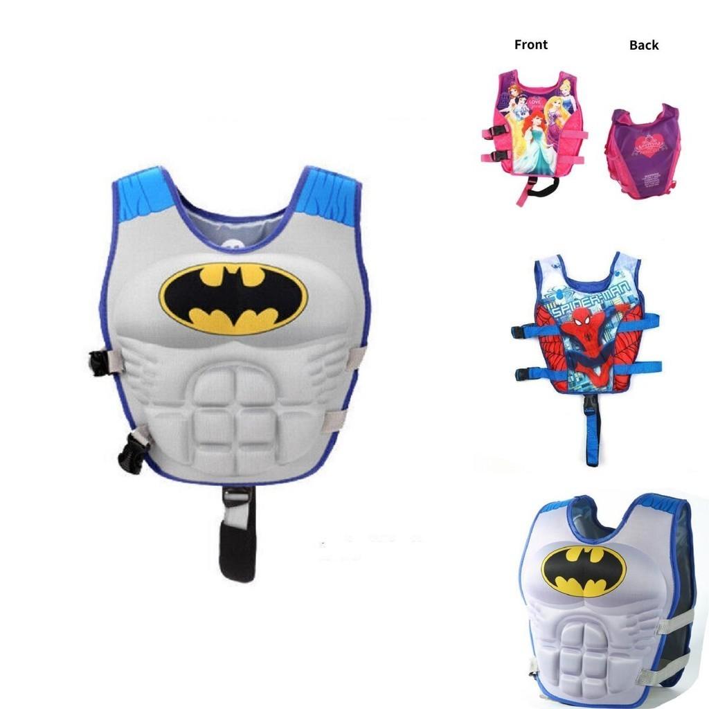 Chaleco Flotador Musculoso para Niños para Actividades Acuáticas Estampado de Dibujos Animados Tejido de Poliéster