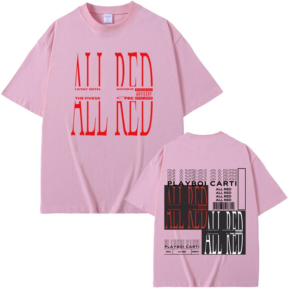 Rapper Playboi Carti Celé červené album Grafické tričko Opium 2024 Pop Out Whole Lotta Red Tričko Pánské Dámské Módní Hip Hop Trička