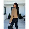 Manteau en laine simple pour femme à col tailleur britannique