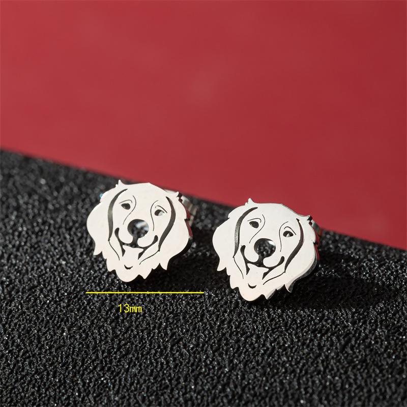 Stainless Steel Cute Labrador & Golden Retriever Zodiac Dog Earrings for Women