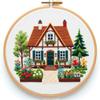 1set Garden Shed Embroidery Material Kit, Including Tools, Suitable for Beginners, with Stitch Tutorial, DIY Cross-stitch Craft Materials
