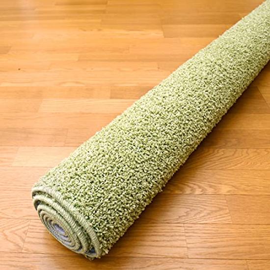 Tsujikawa Sangyo Soft Shaggy Rug Carpet Made in Japan Rug Shaggy Green 190 x 190cm 2 Tatami