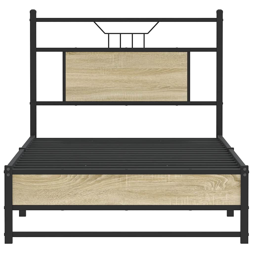 Bed Frame without Mattress Sonoma Oak Finish 80 x 200 cm Wood Based Material