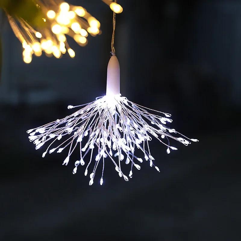 LED Tree Hanging Fireworks Lights, Outdoor Courtyard Viewing Decoration, Explosive Fireworks, Copper Wire Lights 1pcs