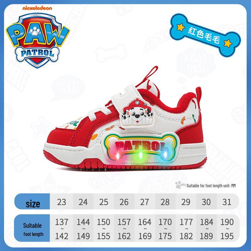 Genuine Paw Patrol Kids Light-Up Winter Shoes - Non-Slip, Kick-Proof, Fleece-Lined for Boys & Girls Sports, 2025 Edition. Size 28: Foot 170-175mm