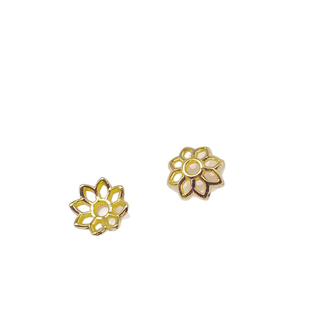 8mm Hollow Eight-Petal Flower Cap for DIY Jewelry and Beading