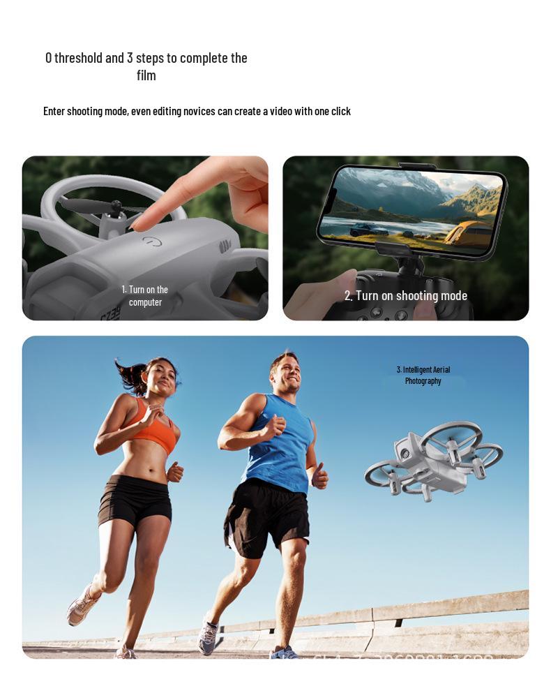 GT8 Bürstenloser Quadcopter-Drohne mit intelligenter Hindernisvermeidung, dreifachen HD-Kameras und Fernsteuerung für Luftaufnahmen