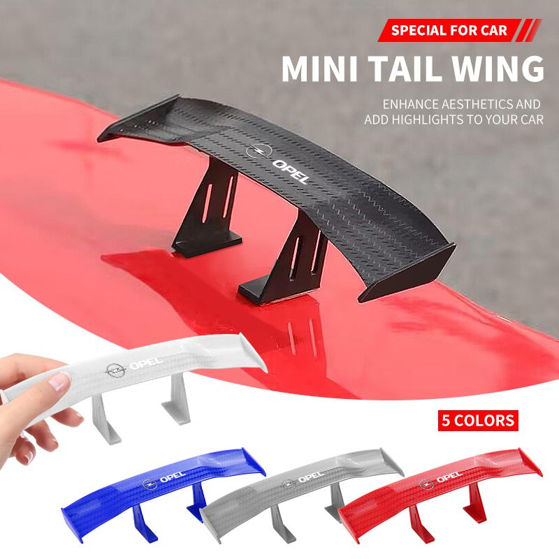 ZBAT5 Carbon Look Car Rear Spoiler Mini Wings Small Model Decoration ABS Auto Accessories For Opel Corsa Mokka Astra Cascada Adam