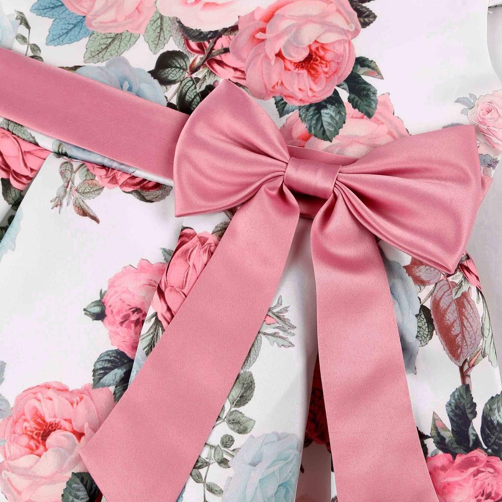 Kids Girls Bow Girl Party Princess Dresses Children Ball Gown Costume Festival Host Children Dress