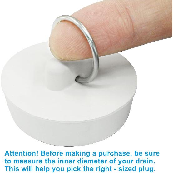 2 Pack Rubber Drain Stopper, Universal Bathroom Sink Stopper Bathtub Drain Plug, Fits 1-1/2 Inch for Bathroom Kitchen Sink Tub Drain