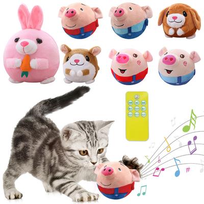 Cartoon Pig Active Moving Pet Plush Toy Washable Interactive Dog Toys USB Rechargeable Talking Moving Dog Ball Toy for Dogs Cats