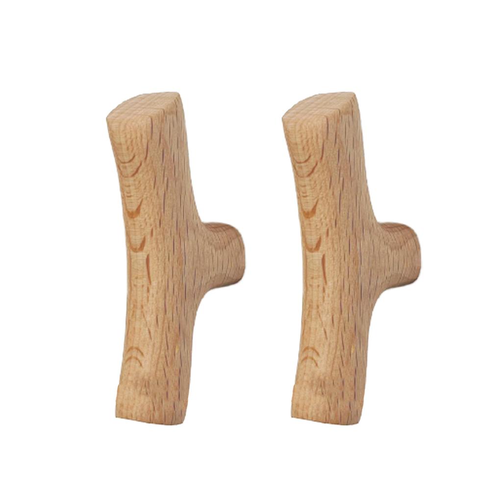 Key Hanger With Screws Bathroom Wooden Hook Non-slip Hook For Coats Bags Hats Tree Branch Wall Mounted Decor Organizer Hooks