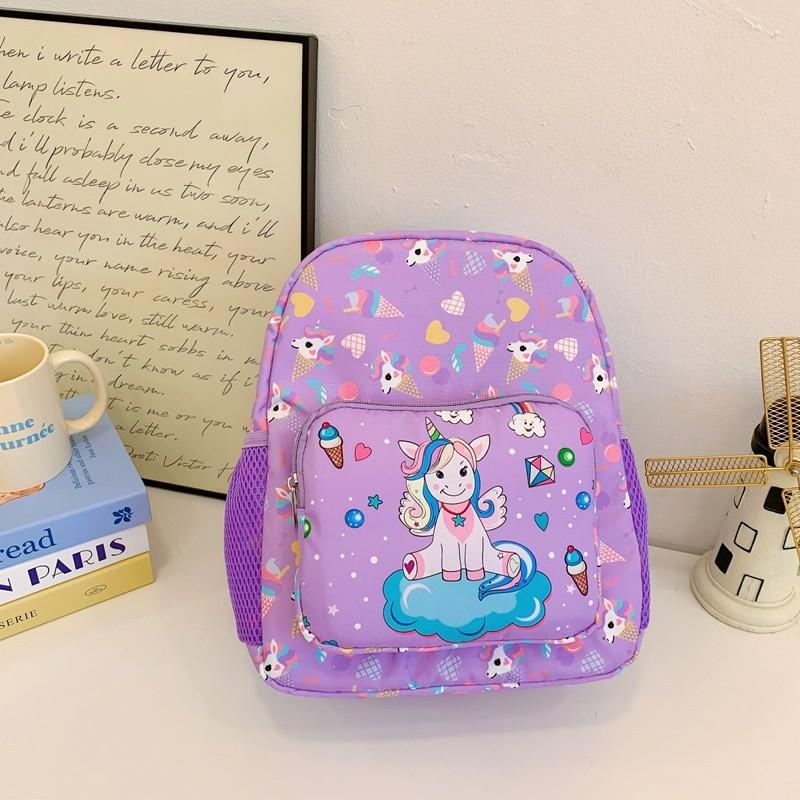 Cute And Stylish Unicorn Design Backpack For Kids In Pink And Purple Ideal For School Purple Unicorn