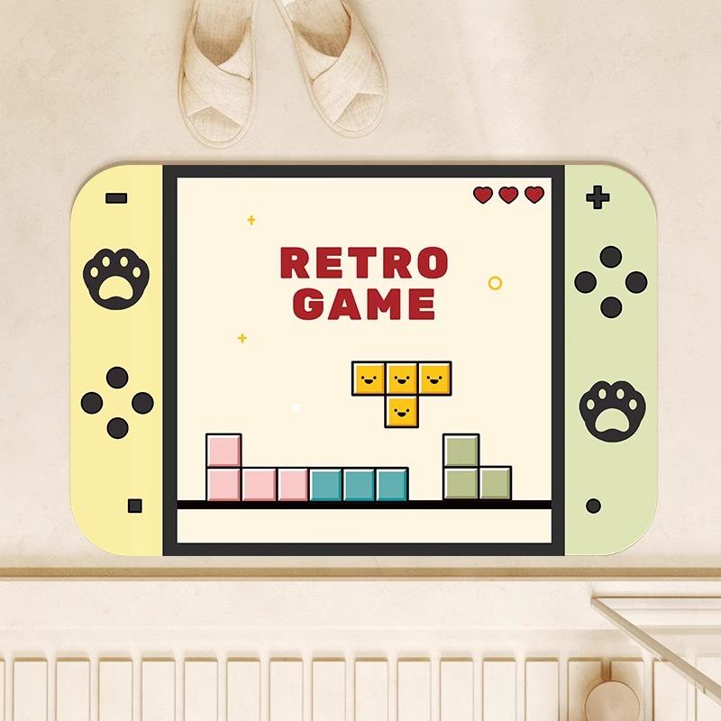 Game Console Bathroom Floor Mat, Diatom Mud Cushion, Silicone Absorbent Foot Mat, Non-slip Carpet, Toilet, Toilet Door