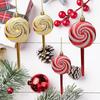 4pcs Christmas Tree Decoration Ornament Simulated Colorful Lollipop Red Golden Candy Cane Xmas Tree Pendant Home Xmas Decor 2025