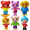 6pcs/set Figure Kids Cartoon Figurine Ornament Non-Toxic Material Children Birthday Gift Desktop Collectible Toy