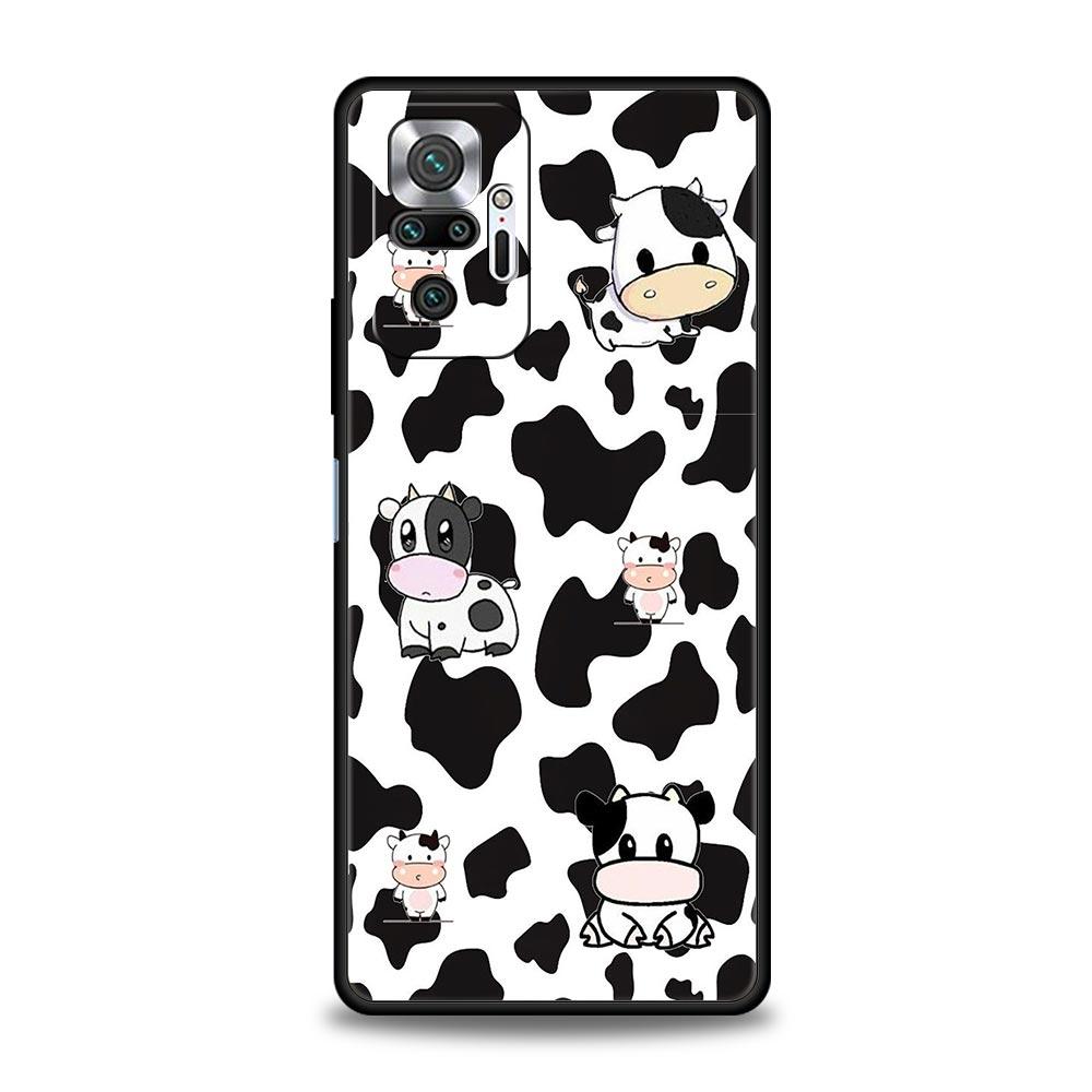 

Белый черный чехол для телефона с рисунком коровы для Xiaomi Redmi Note 13 12 5G 11 10 Pro Plus 4G 9S 9 8 7 9T 13C 10C 9C 9A силиконовый чехол Redmi Note 13ProPlus