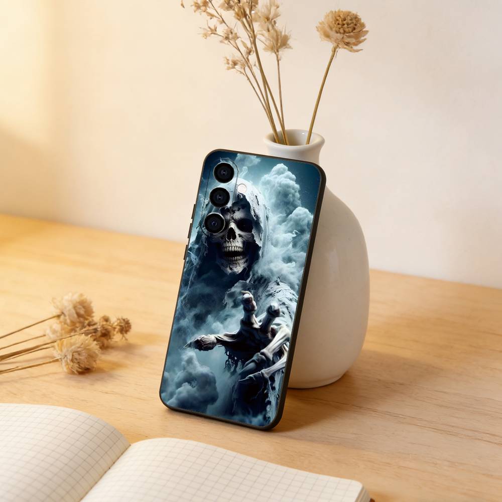 

Grim Reaper Skull Skeleton Phone Case For Samsung Galaxy A73,A72,A71,A70,A53,A52,A51,Others Soft Black Cover Samsung a70
