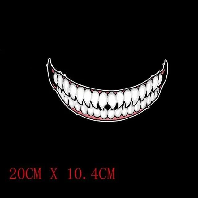 Evil Teeth and Tongue Motorcycle Helmet Fuel Tank Stickers Racing Body Window Funny Decoration Universal Vinyl Decals Universal
