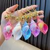 Iridescent Electroplated Conch Shell Keychain - Backpack Pendant, Colorful Acrylic Gift.