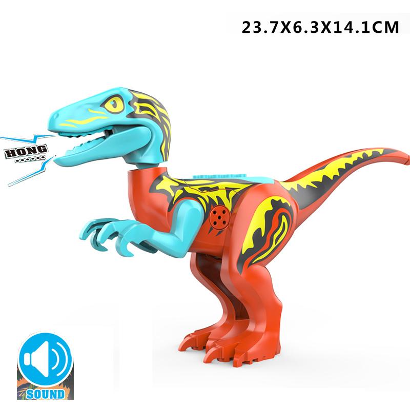 New  Jurassic Dino World  Stegosaurus Carnotaurus Building Kits Bolcks Bricks Dinosaurs figures Raptor Toys  for kids gifts