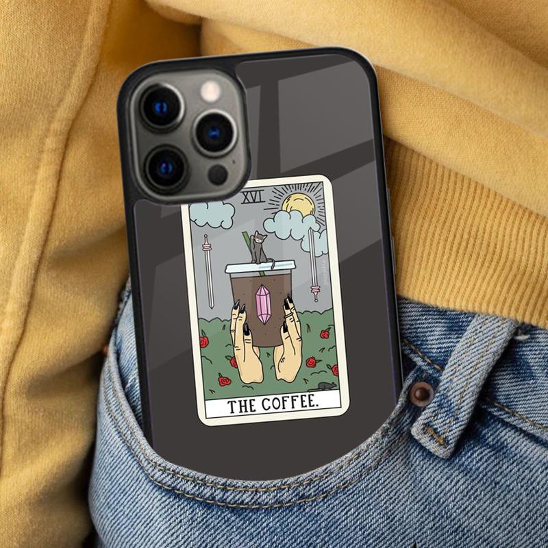 CAKE COFFEE The Boba Tarot Card Soft Phone Case for iPhone 17 Air 16e Pro max 15 Pro 13 14 Plus 11 12 MagSafe Magnetic Coque