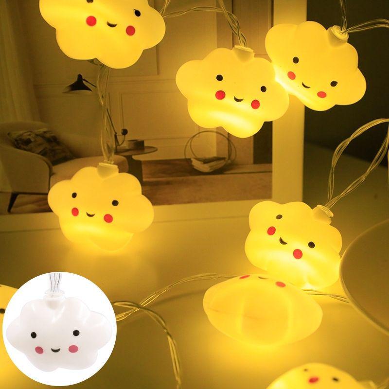 Rainbow Cloud LED Star String Lights for Kids' Room & Festival Decor